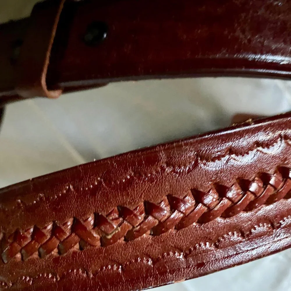 New Man Boho Western Quiet Luxury Minimalist Braided Leather Belt  (Mexi…